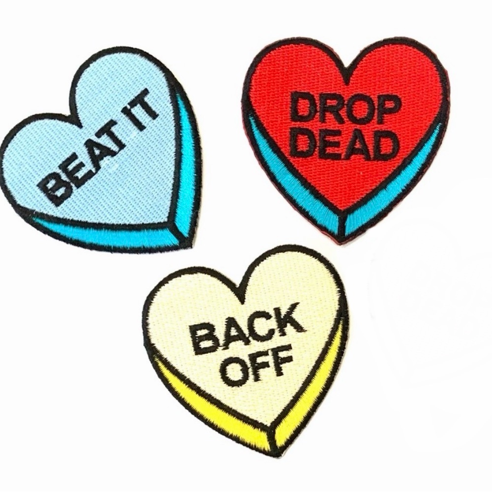 Heart patch iron on conversation Drop Dead diy